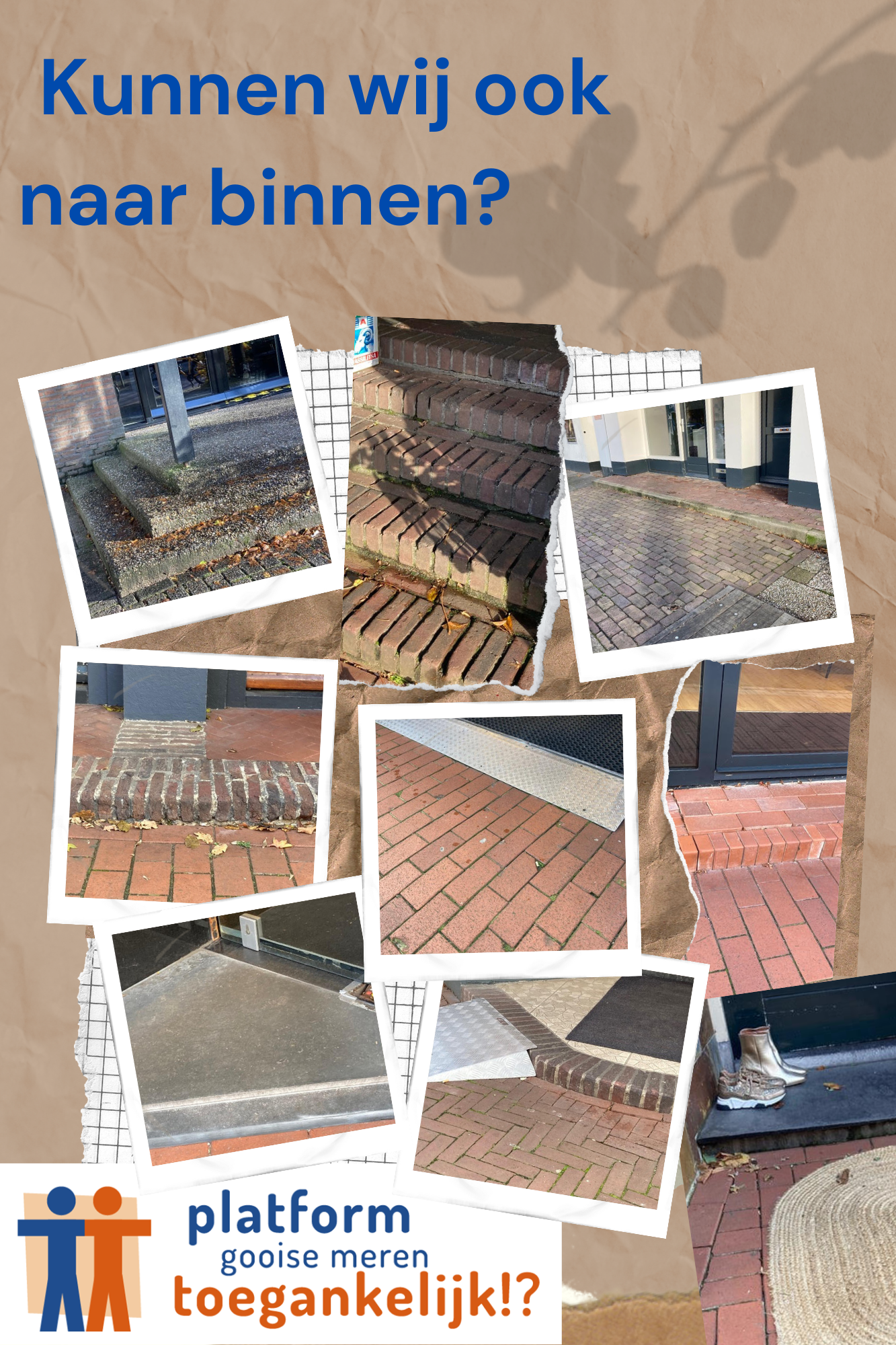 Fotocollage van onneembare drempels, trapjes en opstapjes met drempelplaat